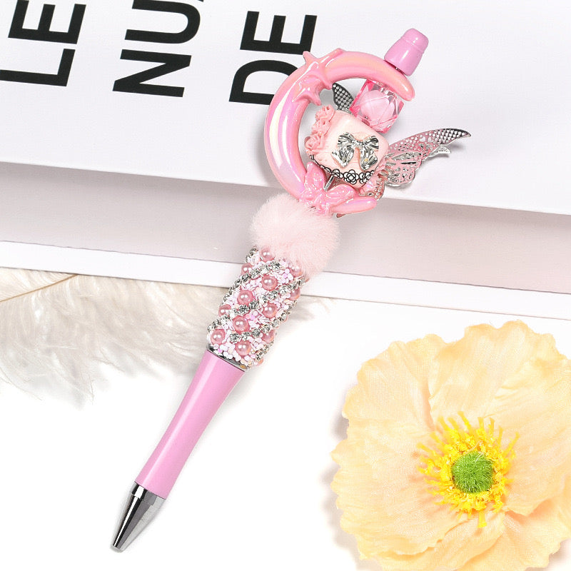 FS2491- 41mm Two Hole Random Mixed Color Butterfly Moon Acrylic Beads Fit For Beadable Pens