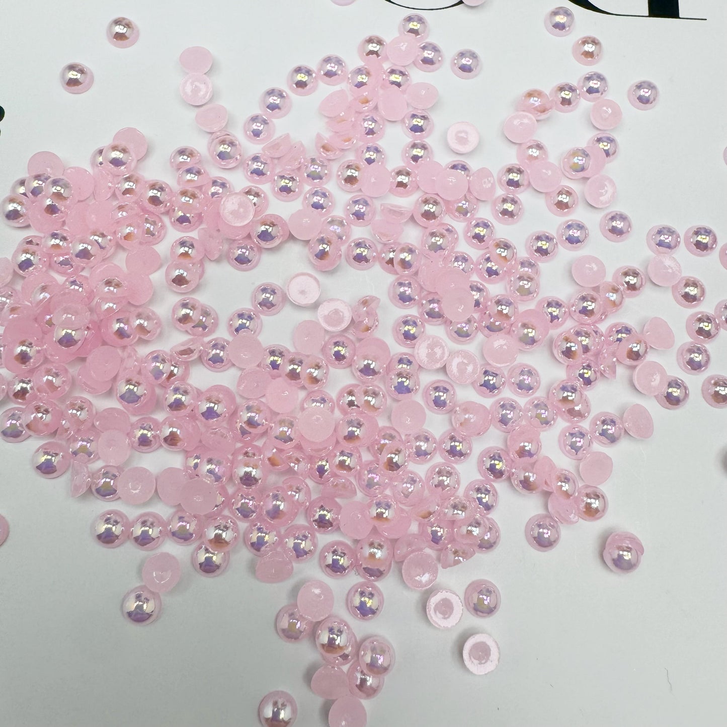FS3639-4mm AB Half Pearl Looking Half Acrylic Pearl Patch For Making Fancy Beads Or Fancy Pen
