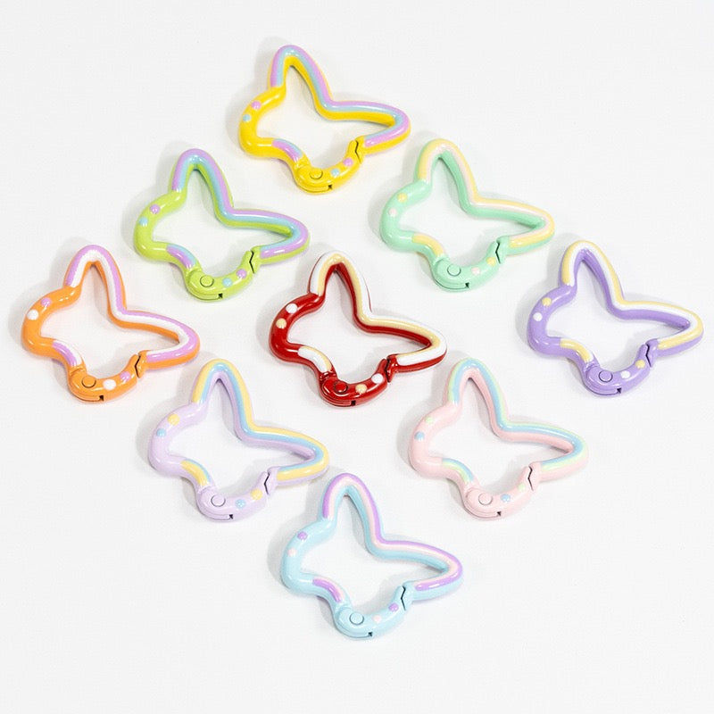 FS3006- 25mm Hand Painted Butterfly Keyring