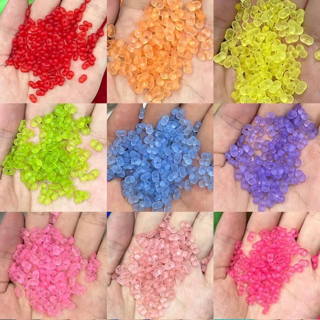 FS2381-3¡Á6mm Clear Frosted Peanut Acrylic Beads For Making Key Chain