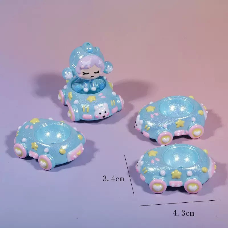 FS4640-Blue Rabbit Car handpainted Acrylic Beads Fit For Beadable Pens