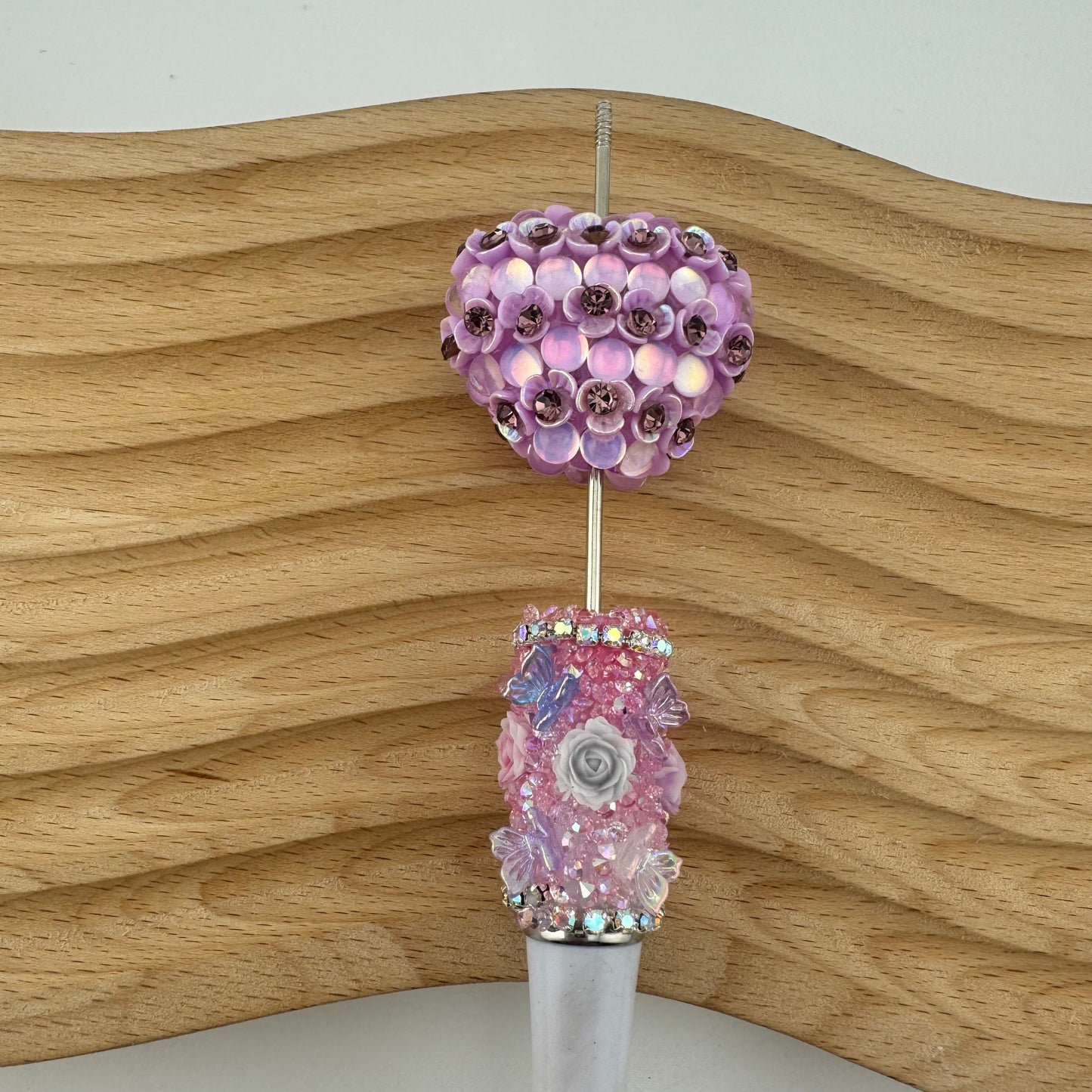 FS1778-Flower Heart Fancy Beads Fit For Beadable Pens
