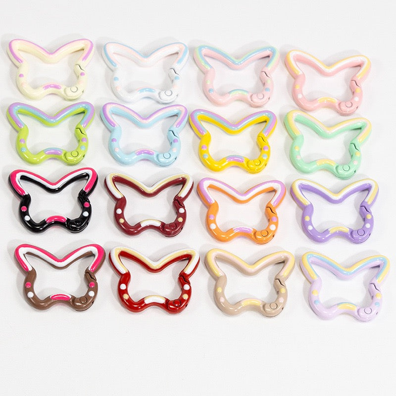 FS3006- 25mm Hand Painted Butterfly Keyring