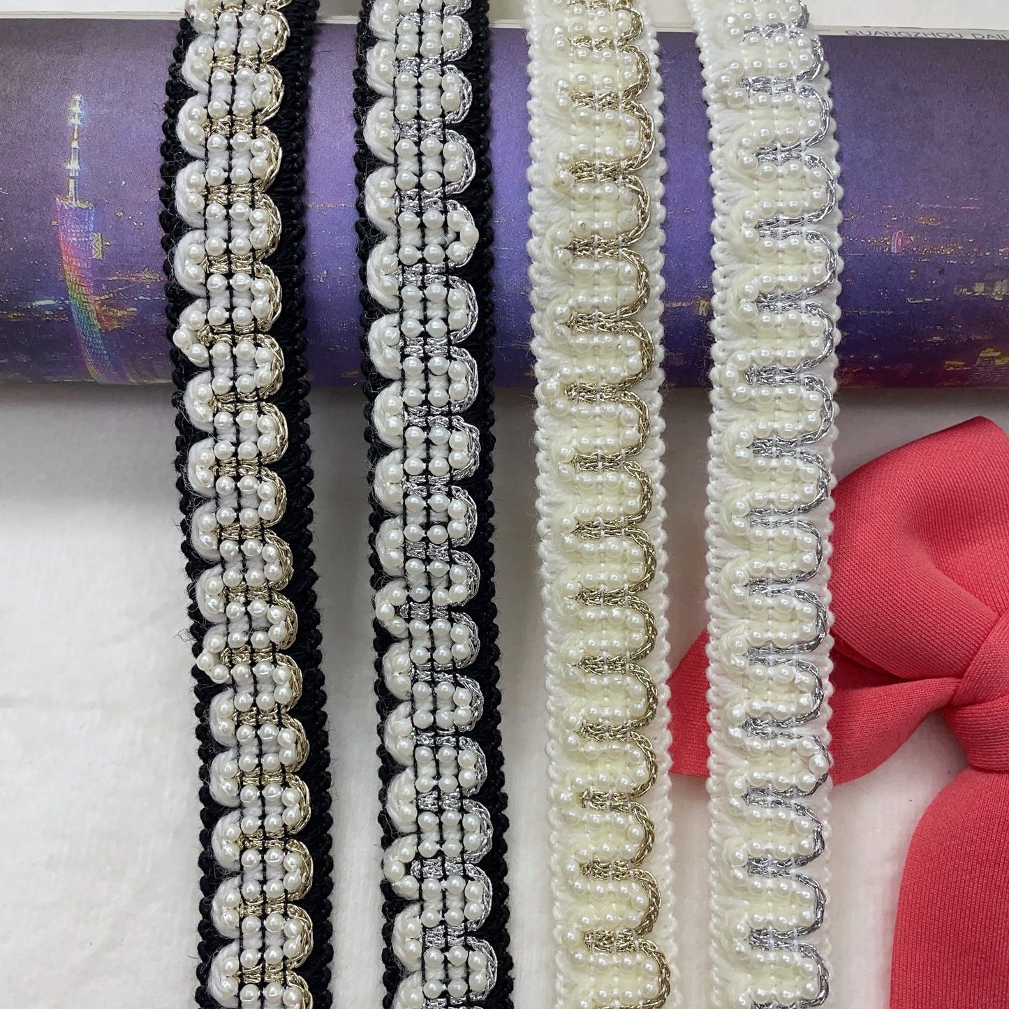 FS0066- Width 20mm Size Farbic With Pearl
