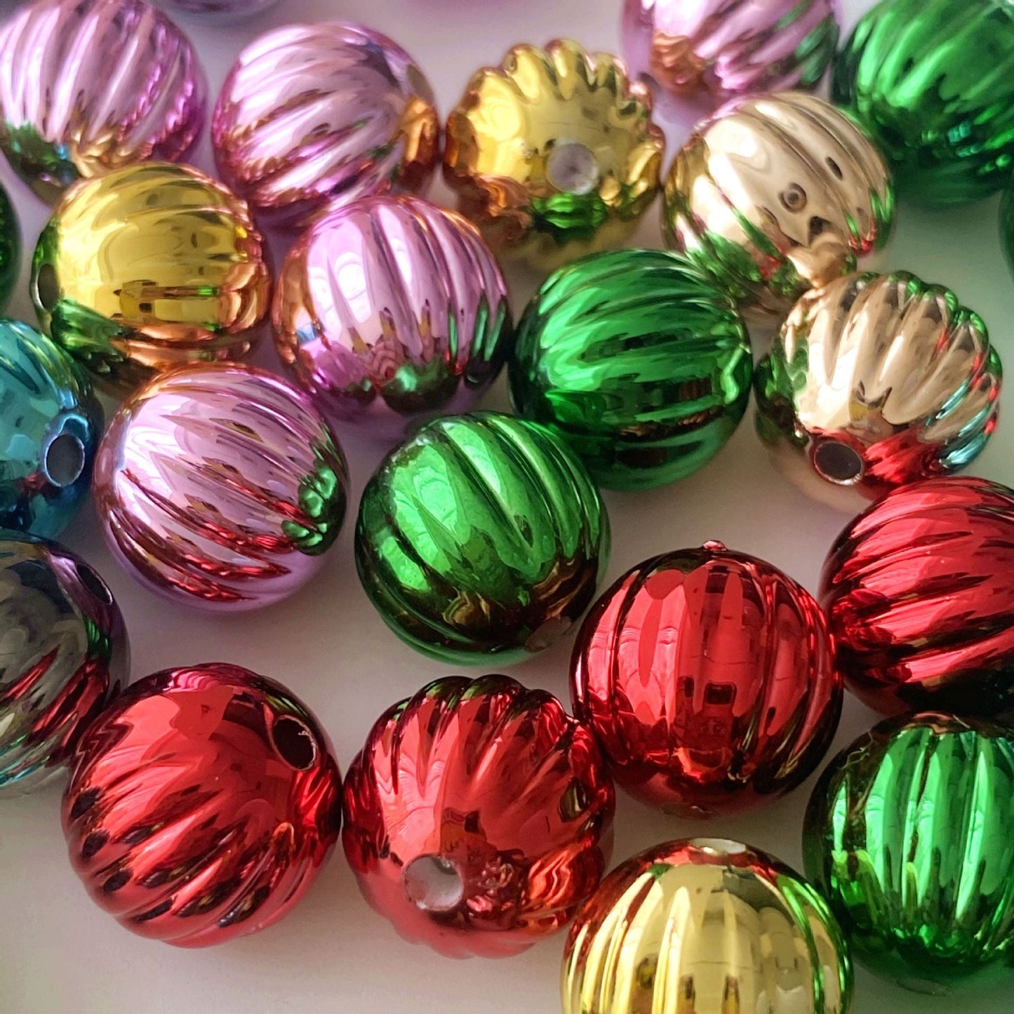 FS0425-16MM Metallic UV Shiny Acrylic Beads Fit For Beadable Pens