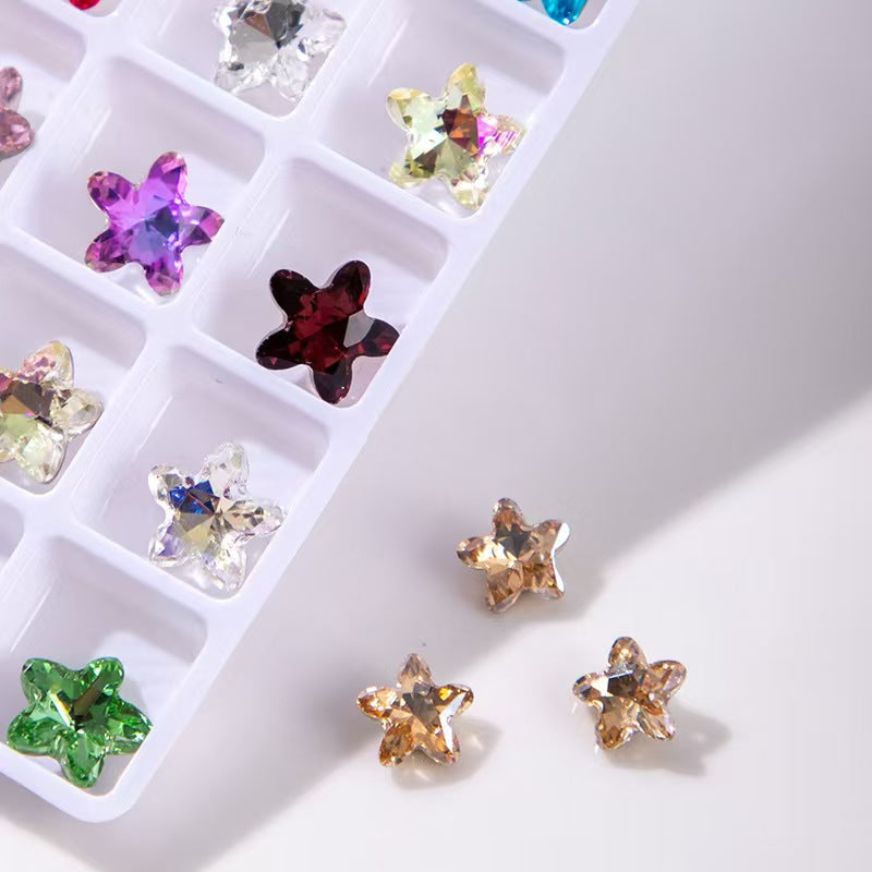 FS4730- 8mm Five - Pointed Star Pointed Bottom Crystal Diamonds