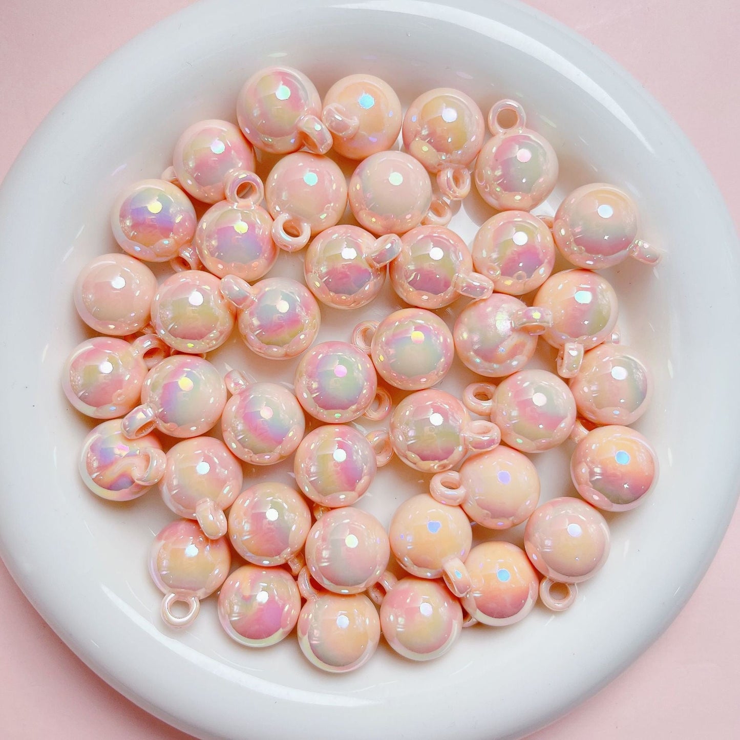 FS2385-16MM Glowing Solid Color Dangle Acrylic Beads For Making Car Hangers