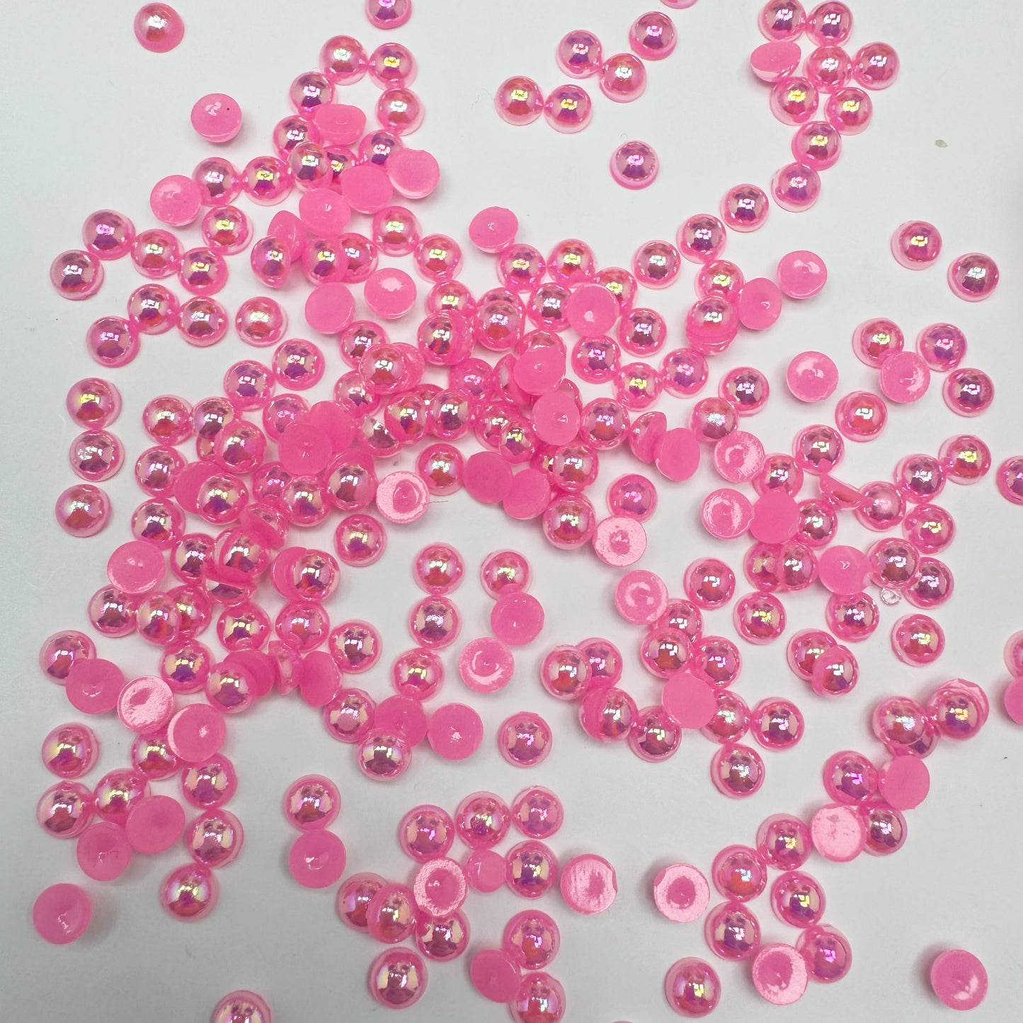 FS3639-4mm AB Half Pearl Looking Half Acrylic Pearl Patch For Making Fancy Beads Or Fancy Pen