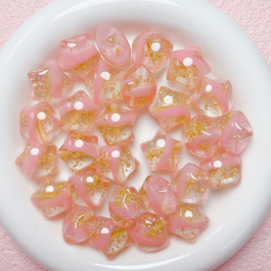 FS1699-20mm*19mm Gold Foil Resin Beads Fit For Beadable Pens