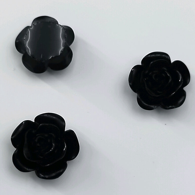 FS0922- 8mm Black Rose Charms Accessories For Making Fancy Beads