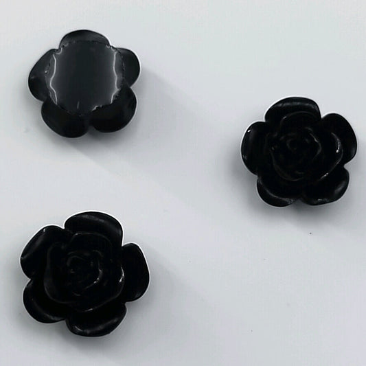 FS0922- 8mm Black Rose Charms Accessories For Making Fancy Beads