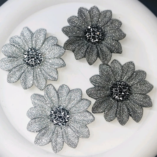 FS0313-45MM Black Silver Chrysanthemum Charms Accessories For Making Fancy Beads