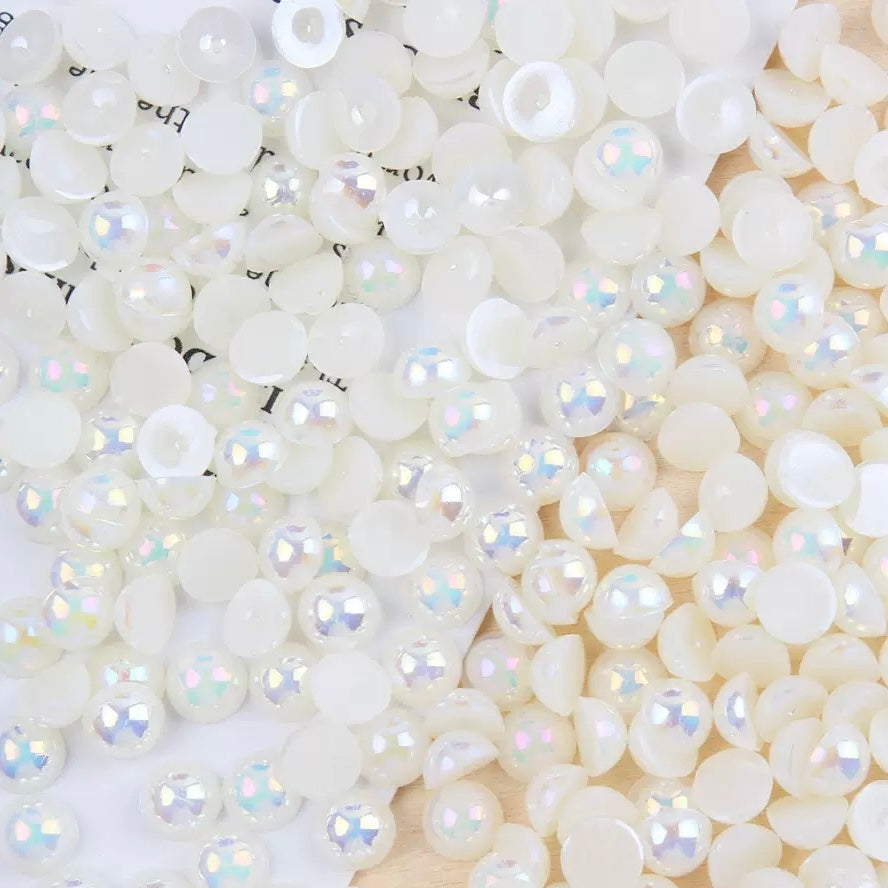 FS3639-4mm AB Half Pearl Looking Half Acrylic Pearl Patch For Making Fancy Beads Or Fancy Pen