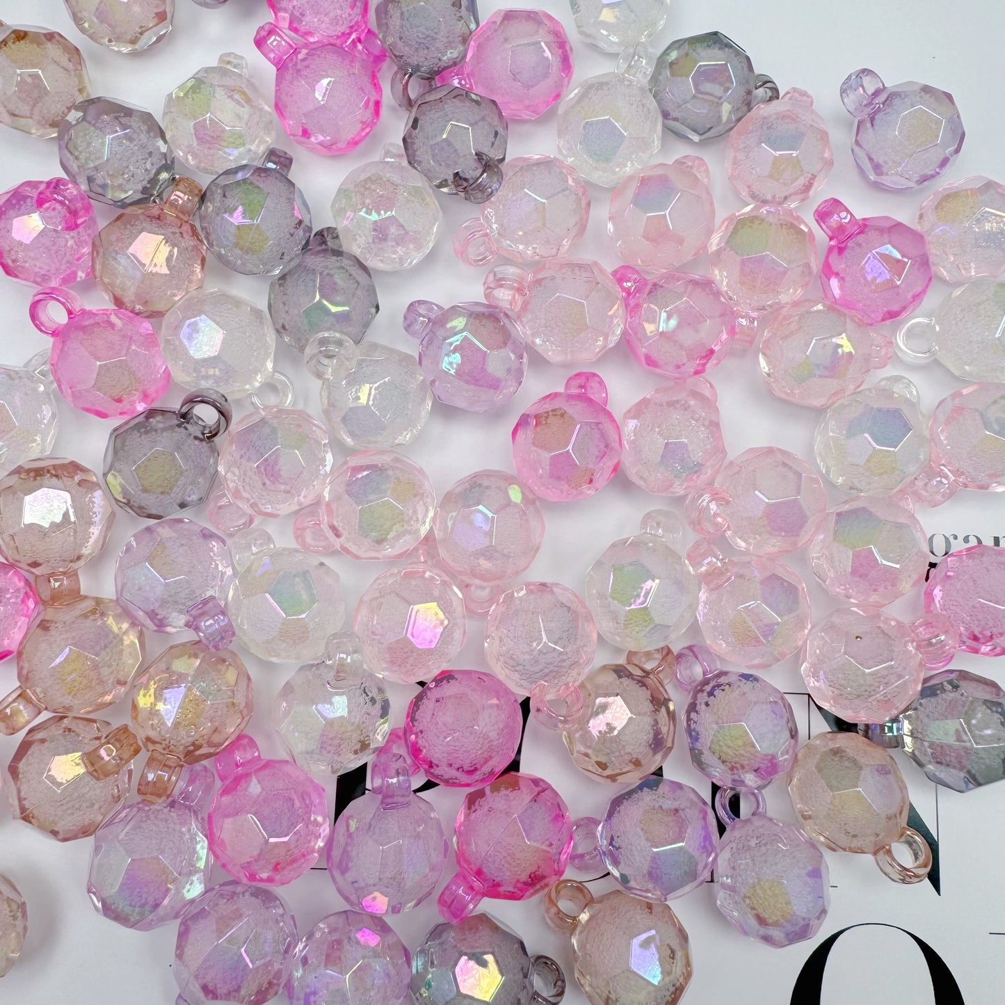 FS3930-16mm Clear Football Shape Bubble Acrylic Dangle Charms Beads For Making Car Hanger