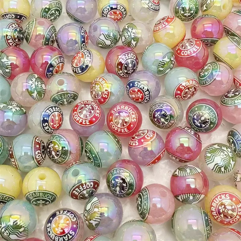 FS4254-16mm UV Coating Star Bucks Acrylic Beads Fit For Beadable