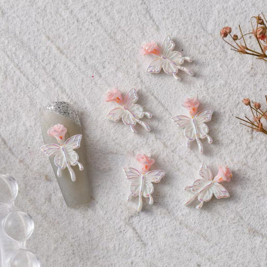 FS3107- 8×15mm Butterfly Rose Flower Patches