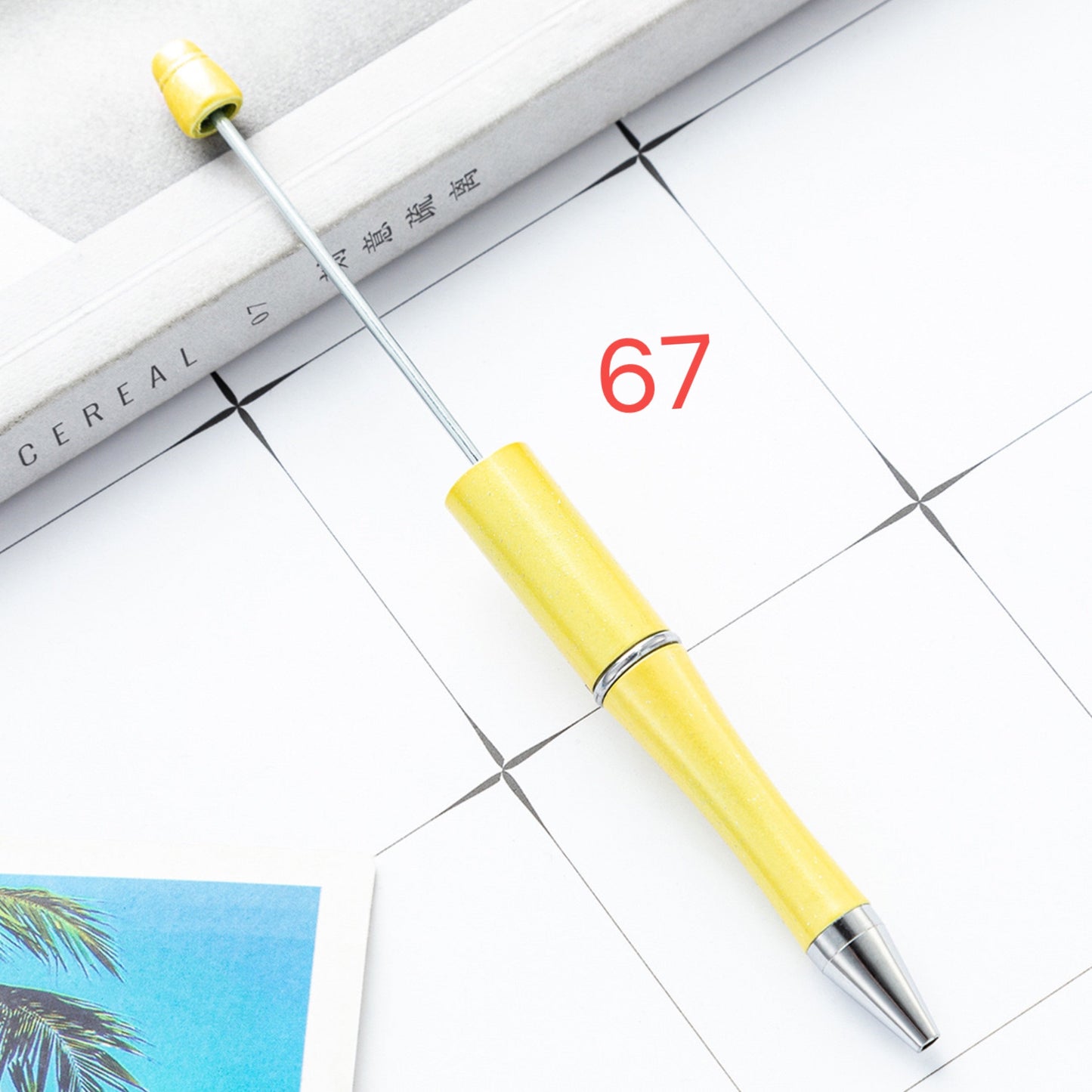 FS2342-10 Pieces Solid Color Plastic beadable Pens