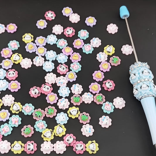FS1048- 10MM Mixed Color Flower&Animal Resin Nail Charms For Making Fancy Bead Or Fancy Pen