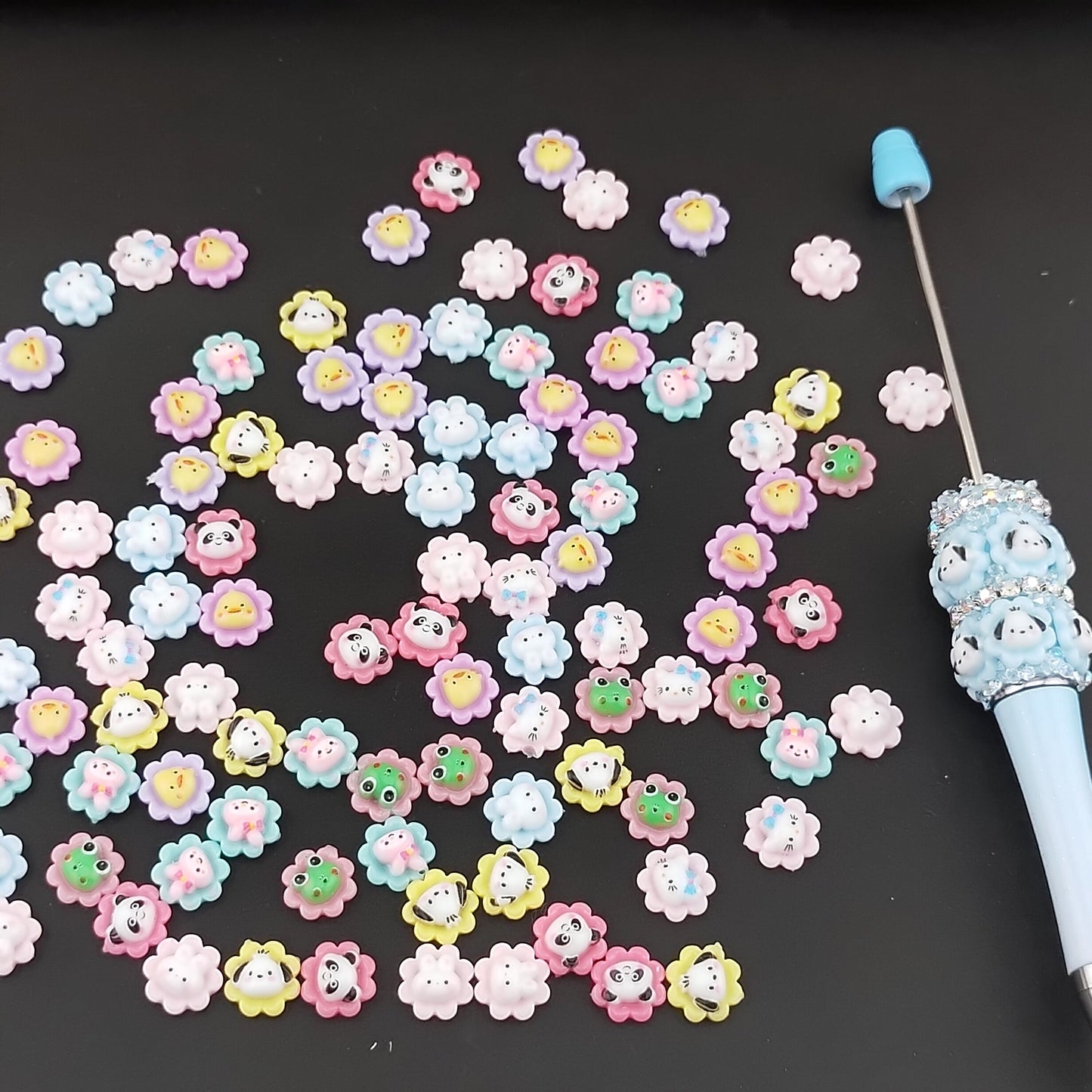 FS1048- 10MM Mixed Color Flower&Animal Resin Nail Charms For Making Fancy Bead Or Fancy Pen