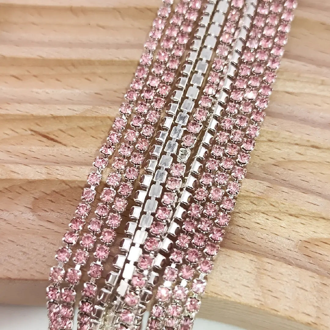 FS0978- 2mm Diamonds Chain For Making Fancy Pen Or Fancy Beads