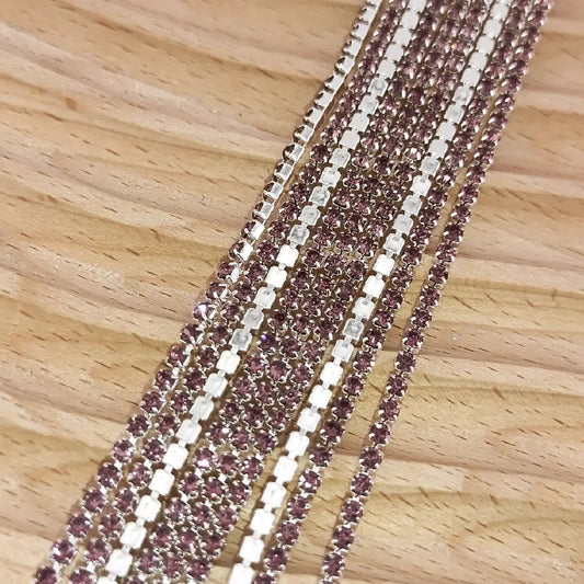 FS0978- 2mm Diamonds Chain For Making Fancy Pen Or Fancy Beads