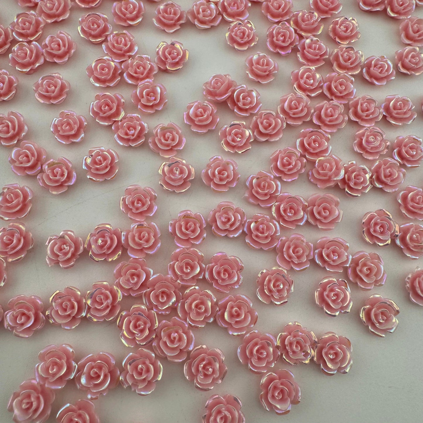 FS1517- 8MM Peach Color Rose Nail Charms For Making Fancy Pen Or Fancy Beads