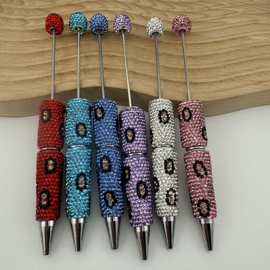 FS2813-Leopard Print Full Diamonds Sparkling Beadable Pens