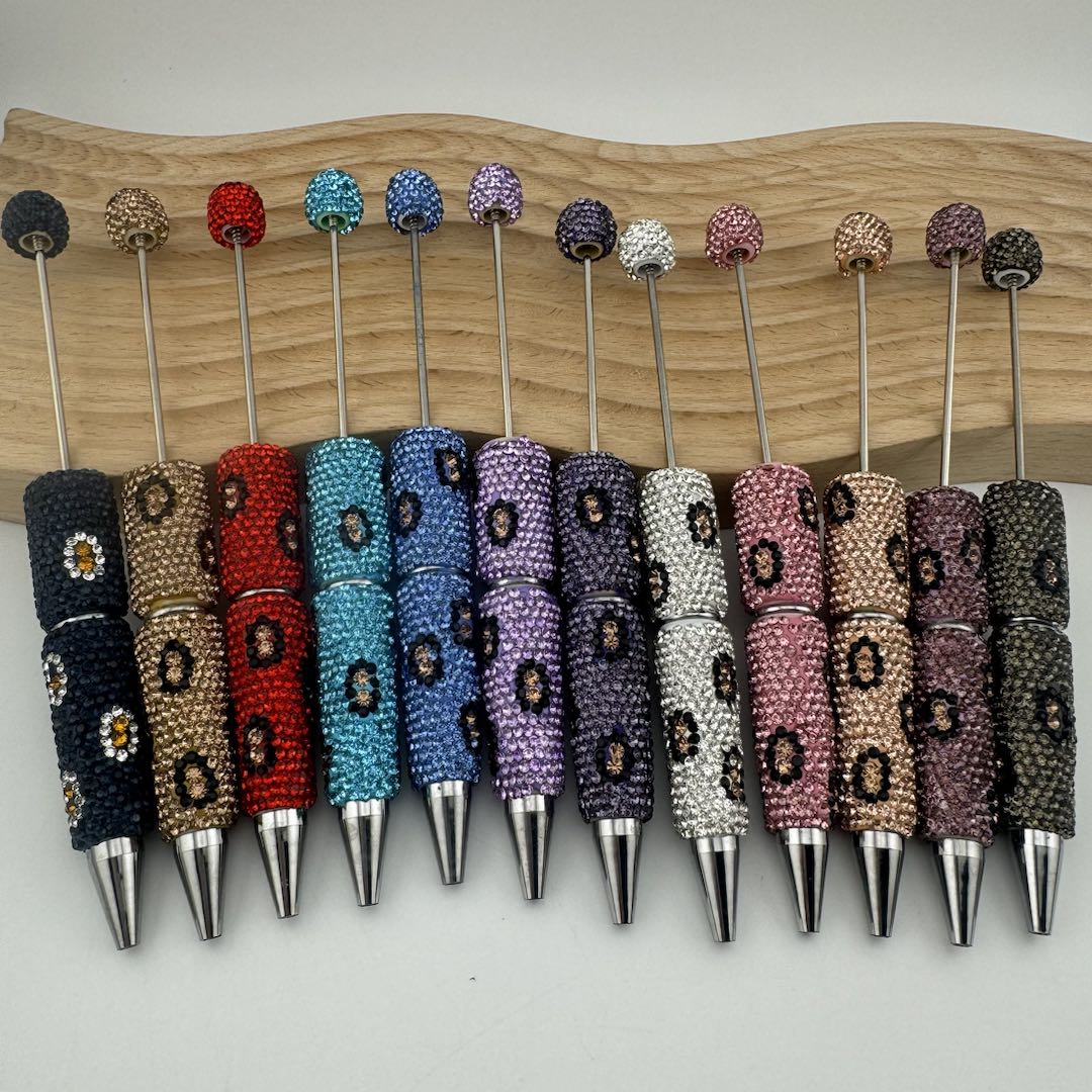 FS2813-Leopard Print Full Diamonds Sparkling Beadable Pens