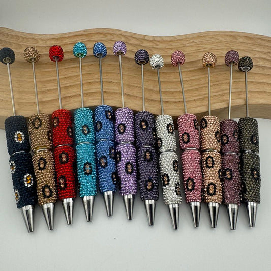FS2813-Leopard Print Full Diamonds Sparkling Beadable Pens