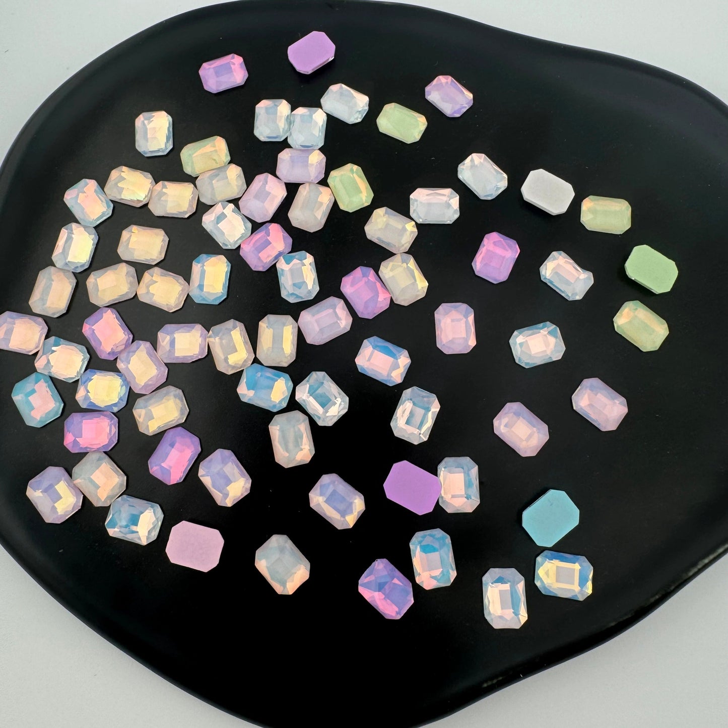FS0898- 6*8mm Rectangular Flat Bottom Octagonal Nail Charms For Making Fancy Bead Or Fancy Pen