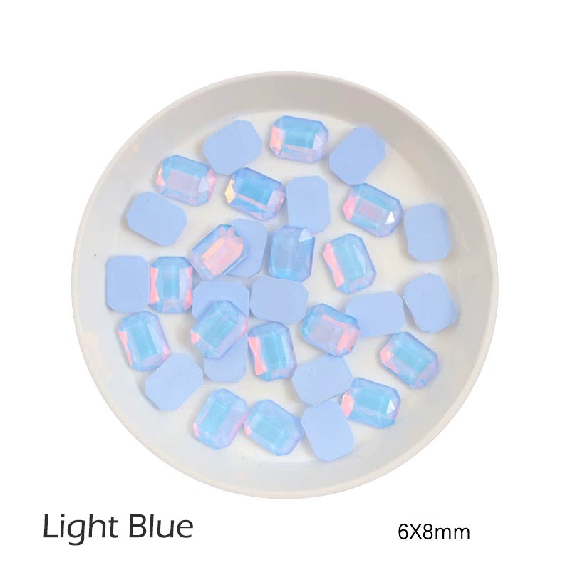 FS0898- 6*8mm Rectangular Flat Bottom Octagonal Nail Charms For Making Fancy Bead Or Fancy Pen