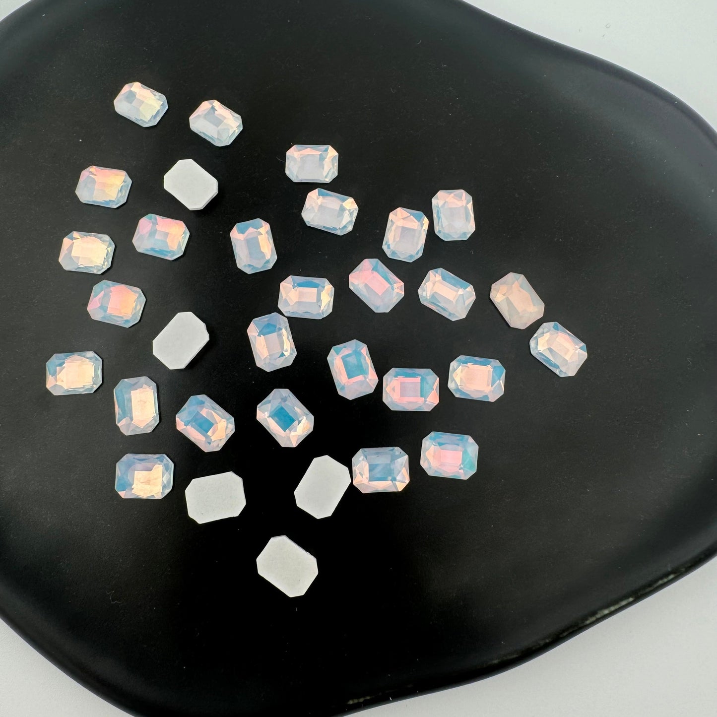 FS0898- 6*8mm Rectangular Flat Bottom Octagonal Nail Charms For Making Fancy Bead Or Fancy Pen