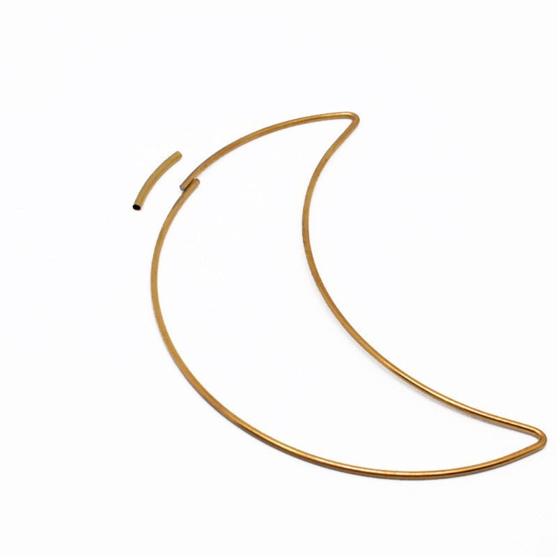 FS1524- 100mm Moon Shape Copper Plated Steel Ring For Making Car Hanger