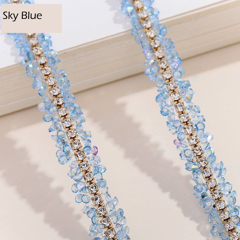 FS1301- 9Mm Chain Diamond Tape Gold Base Chain Diamond Sticker