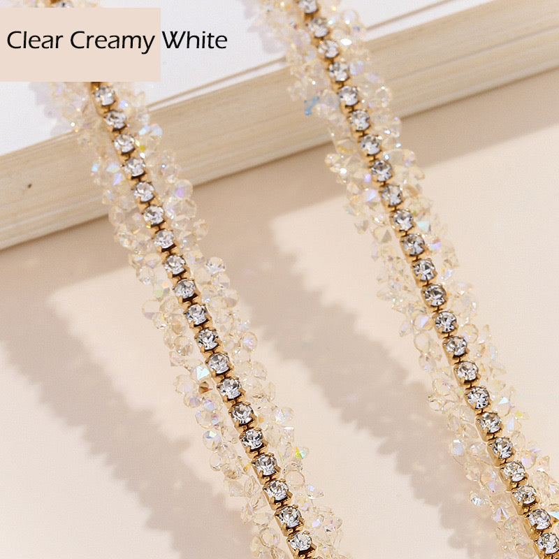 FS1301- 9Mm Chain Diamond Tape Gold Base Chain Diamond Sticker