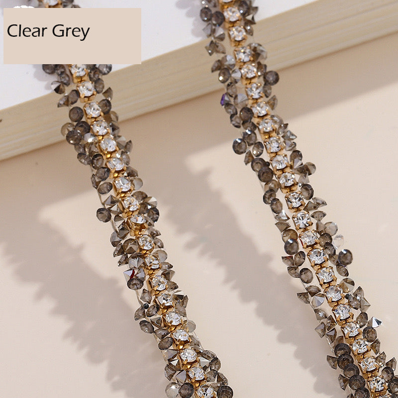 FS1301- 9Mm Chain Diamond Tape Gold Base Chain Diamond Sticker