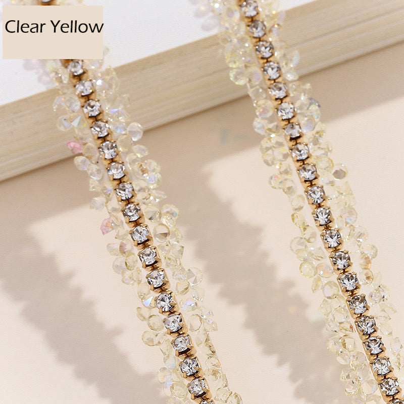 FS1301- 9Mm Chain Diamond Tape Gold Base Chain Diamond Sticker
