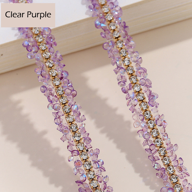 FS1301- 9Mm Chain Diamond Tape Gold Base Chain Diamond Sticker