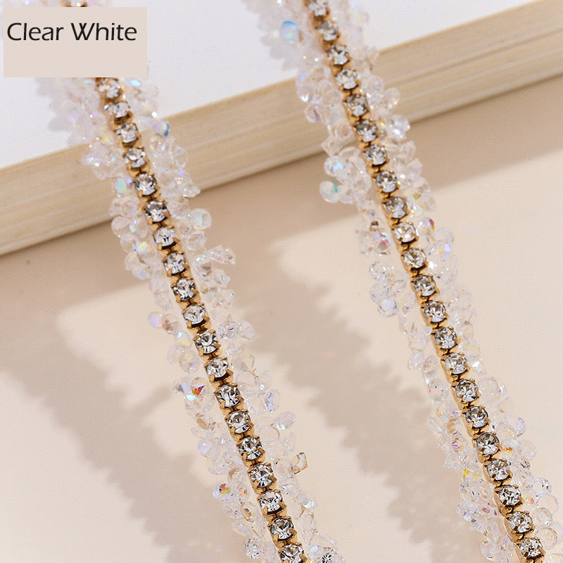 FS1301- 9Mm Chain Diamond Tape Gold Base Chain Diamond Sticker