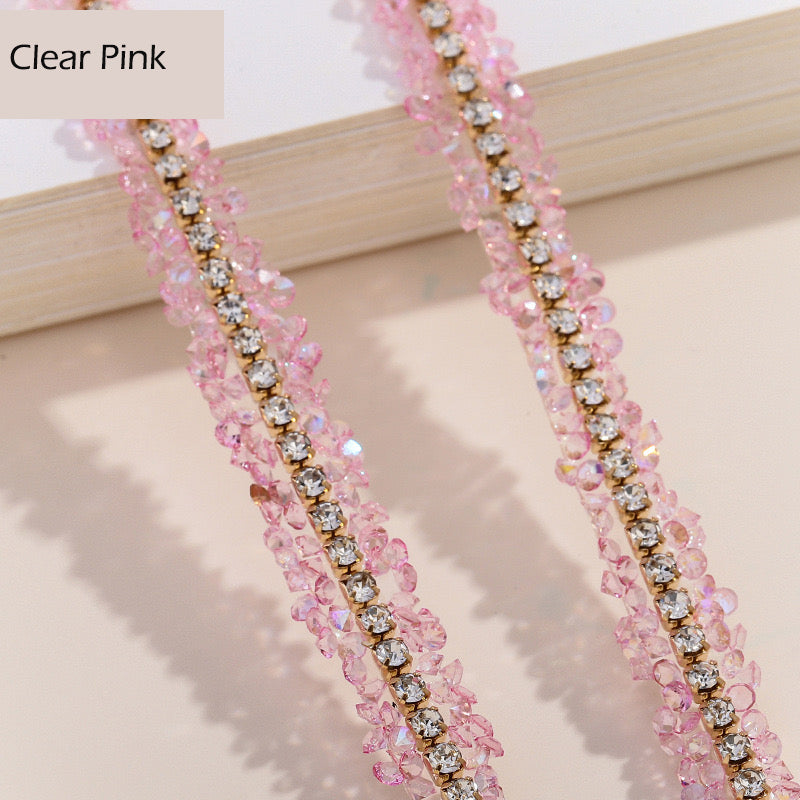 FS1301- 9Mm Chain Diamond Tape Gold Base Chain Diamond Sticker