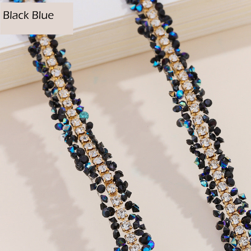 FS1301- 9Mm Chain Diamond Tape Gold Base Chain Diamond Sticker