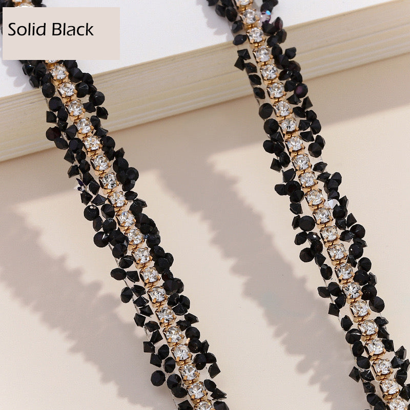FS1301- 9Mm Chain Diamond Tape Gold Base Chain Diamond Sticker