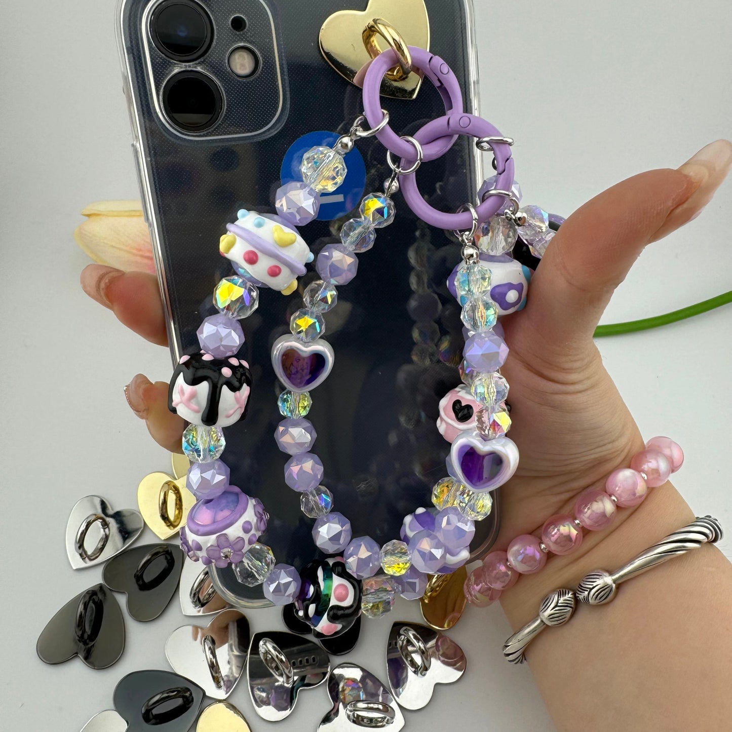 FS1386- 25mm Size Metal Heart Phone Holders