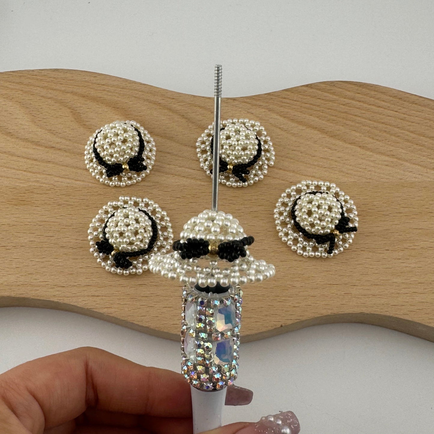 FS1428- Handmade Pearl Hat Beads Fit For Beadable Pens Or For Making Fancy Bead