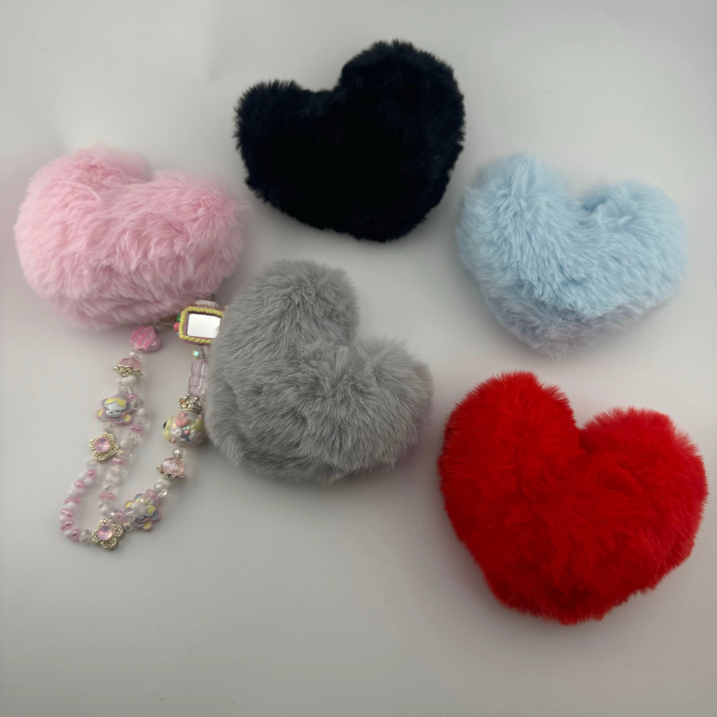 FS1485-Heart Shape Plush 10MM Size For Making Keychain Or Making Fancy Beads
