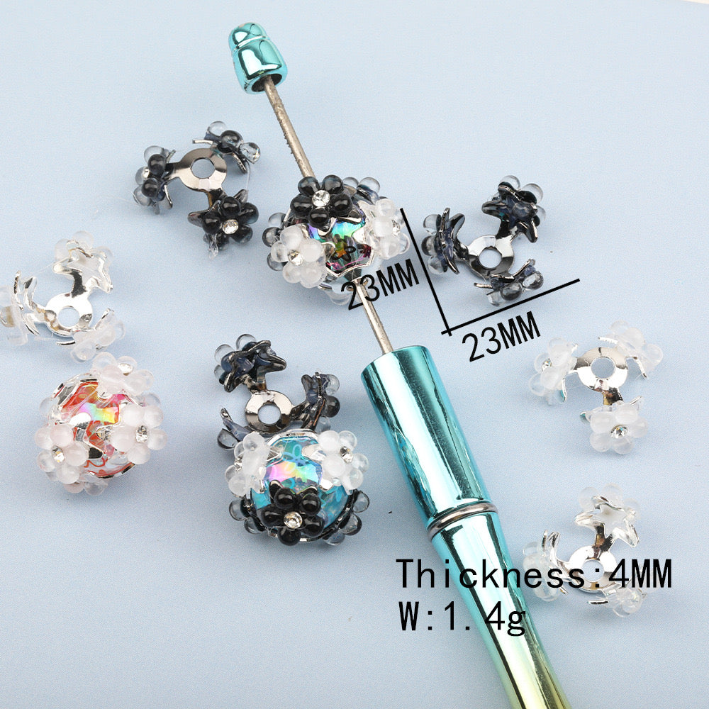 FS0308- 23MM Mixed Color Flower Spacer For Beads