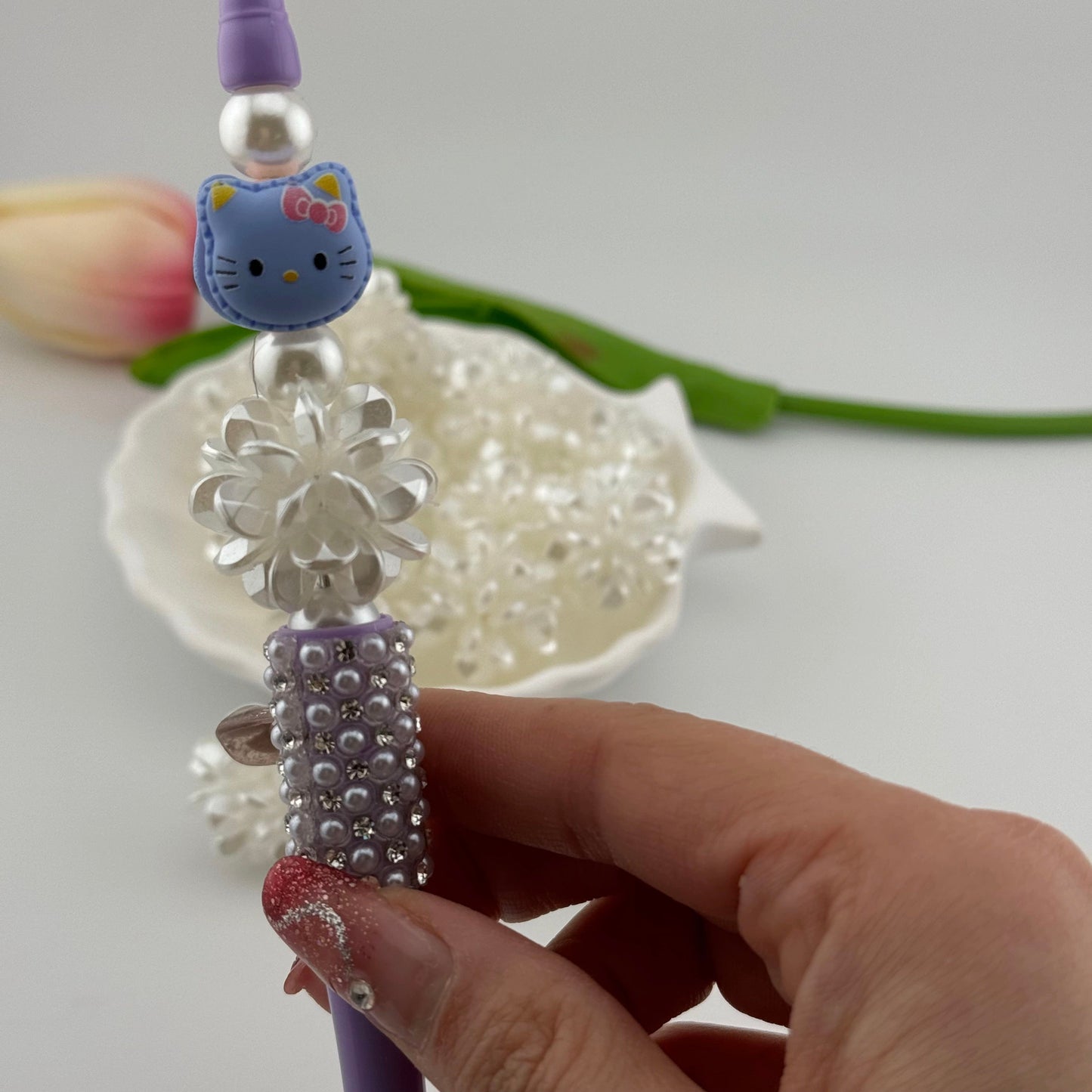 FS0320- 22MM 3D Pearl Flower Ball Beads Fit For Beadable Pens