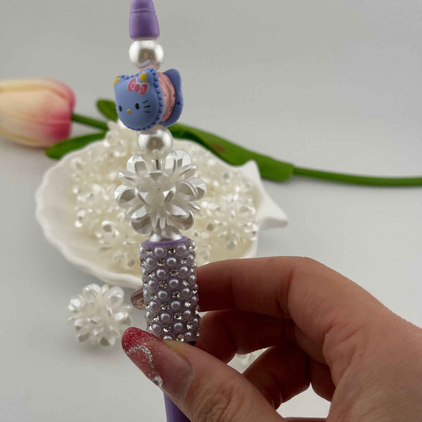 FS0320- 22MM 3D Pearl Flower Ball Beads Fit For Beadable Pens