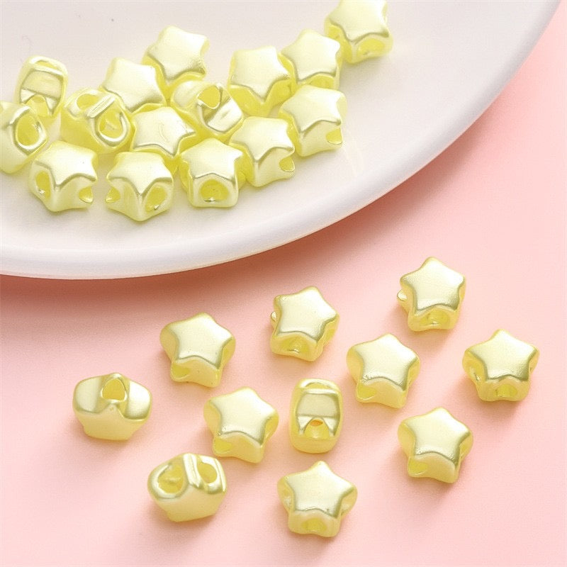 FS0085-9*8MM Size Mixed Colors Imitation Pearls Stars 4 Hole Beads Fit For Beadable Pens