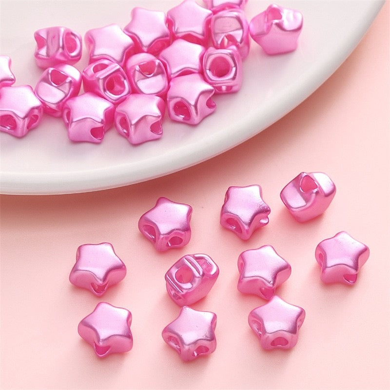 FS0085-9*8MM Size Mixed Colors Imitation Pearls Stars 4 Hole Beads Fit For Beadable Pens